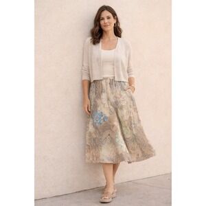 Just Class Cotton  Skirt Pastel Paisley  Bohemian Cottage Core‎ Layering 90's